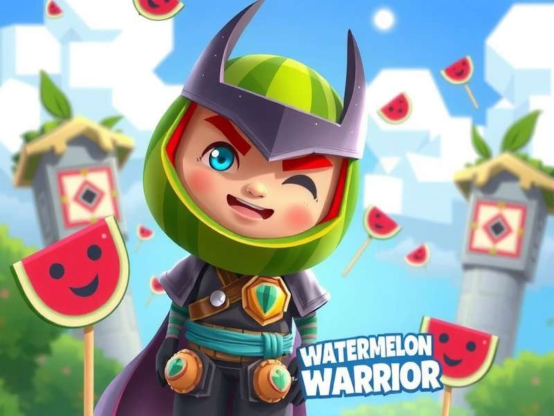 Watermelon Warrior Main Character Watermelon Warrior game hero image showing the protagonist with a watermelon shield